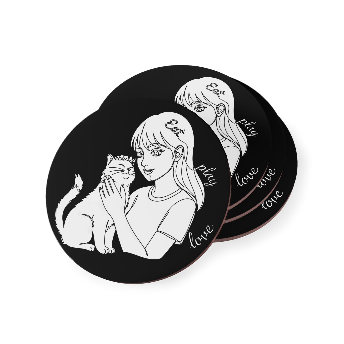 Cute Cat Coasters, Cat Lover Gifts, Home Decor, Drink Coasters, Pet Themed Decor, Animal Lover Gifts, Fun Coaster Set