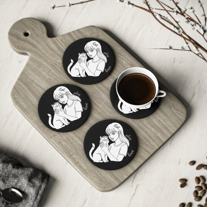 Cute Cat Coasters, Cat Lover Gifts, Home Decor, Drink Coasters, Pet Themed Decor, Animal Lover Gifts, Fun Coaster Set